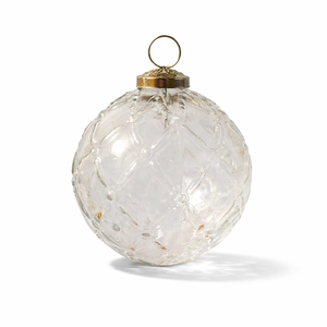 Luxury High Quality Embossed Glass | <b>Christmas</b> Ball Ornament Modern Machine-Made Hanging <b>Tree</b> Decoration Festive Home 1 Color - Product Image 1