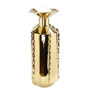 Ensemble de 2 vases décoratifs géométriques en métal argenté de style moderne, élégants centres de table en aluminium poli pour la décoration intérieure - Product Image 4