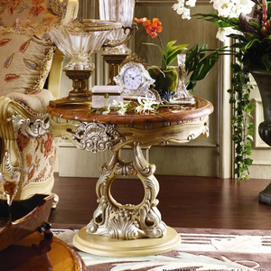 Ensemble de canapés de salon de villa de luxe en bois de mahogany massif doré, design français, sculpté à la main, rembourré et capitonné - Product Image 5