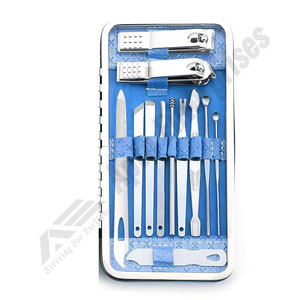 Blue Manicure <b>Set</b> Professional Nail Clippers <b>Pedicure</b> Kit Manicure Tool Kit Stainless Steel Facial Grooming <b>Set</b> Kit - Product Image 2