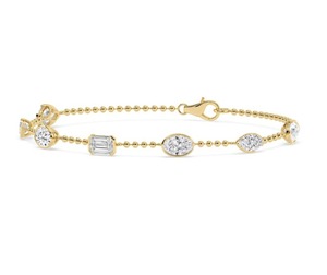 Dazzling 3.48 CTW Mixed Shape Lab Grown Diamond <b>Beaded</b> <b>Bracelet</b> in 9K Rose Gold - Product Image 6