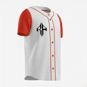 Maillot de baseball pour homme de haute qualité, respirant, séchage rapide, imprimé numériquement, 100 % polyester, col en V, manches courtes, toutes tailles - Product Image 3