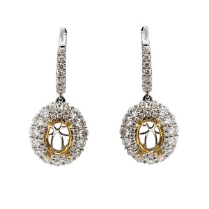 Boucles d'oreilles avec pendentif en diamant blanc et jaune, bijoux fins, tendance, polissage élevé 14k, or 100% naturel, pour femmes - Product Image 1