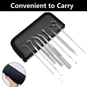 Kit de Higiene Dental Profesional de 8 Piezas, Herramientas de Cuidado Bucal, Juego de Examen de Acero Inoxidable, Certificado CE Clase I - Product Image 6