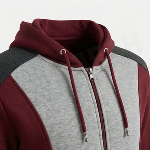 Men's Hooded Tracksuit Color Blocking Zipper Front Full Sleeve Casual Sportswear Autumn Wear Polyester Cotton <b>Blend</b> - Product Image 4
