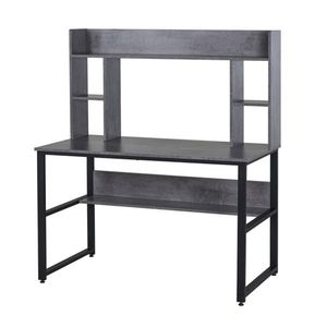 Scrivania Ergonomica Regolabile in Altezza per Ufficio/Gaming con Libreria in Acciaio Inossidabile e Legno (MDF) - Product Image 2