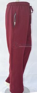 Pantalon cargo pour femme bordeaux, coupe droite, multi-poches, décontracté, en polaire polyester/coton, hiver, personnalisation de marque, OEM, marque privée - Product Image 2