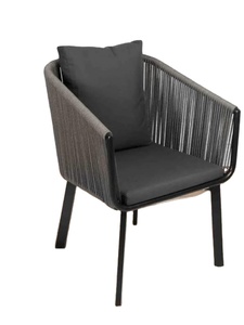 Modern Outdoor Lounge Chair Iron Frame Woven Rope Body Seat and Back Patio Balcony <b>Garden</b> Furniture - Product Image 2