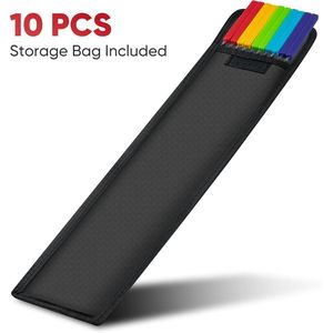 Paquete de 10 Brochetas Reutilizables de 16 Pulgadas de Largo con Mango de Silicona, Herramienta Plana de Acero Inoxidable para Barbacoa, para Fiestas y Parrillas - Product Image 2