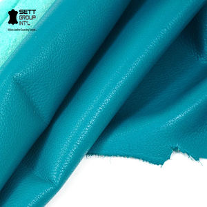 Cuir de vachette pleine fleur OEM, couleur turquoise, 1,1-1,3 mm, pour la fabrication de chaussures, la décoration intérieure, le travail du cuir, la couture, le travail artisanal, la marqueterie, fiable - Product Image 1