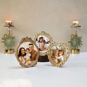 Unique Gold Photo <b>Frames</b> vintage Photo <b>Frame</b> for Table Top Display and <b>Wall</b> Hanging Home Decor Antique Set - Product Image 2