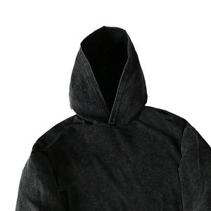 Sudadera con capucha desgastada de gran tamaño con lavado ácido de algodón 100% personalizada del fabricante, sudaderas para hombre de talla grande - Product Image 4