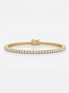 Luxury Yellow <b>Gold</b> Lab Grown Diamond Tennis Bracelet Brilliant Cut E Color 9K Pure <b>Solid</b> <b>Gold</b> IGI Certified Unisex Everyday Wear - Product Image 2