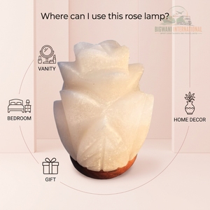 Lámpara de Sal de Cristal Blanco Tallada a Mano con Base de Madera, Decoración Romántica para el Hogar y Luz de Regalo - Product Image 2