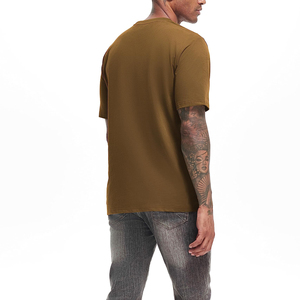 T-shirts personnalisés en gros, style streetwear, 180 g/m², coton pur, col rond, couleur unie, manches courtes, pour hommes - Product Image 2