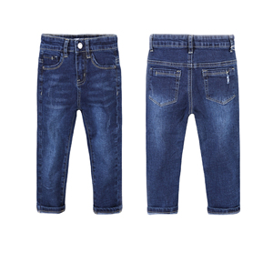 New Design Kids Canvas Straight <b>Jeans</b> Full Length Boys <b>Elastic</b> <b>Waist</b> Breathable Windproof Lightweight High Street Style - Product Image 6