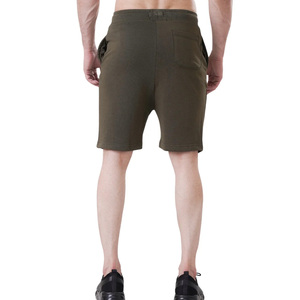 Men's Olive Solid Canvas Polyester/Nylon Bermuda Shorts Mid Rise <b>Elastic</b> Waist Pockets Casual Breathable Quick Dry Woven - Product Image 3
