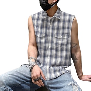 เสื้อเชิ้ตแขนกุดผู้ชาย คอปกแบบวินเทจ ผ้าฝ้ายซาติน 100% ระบายอากาศได้ดี ไม่ยับง่าย สไตล์ลำลอง สตรีทแวร์ สำหรับฤดูร้อน รับผลิตแบบ ODM - Product Image 3