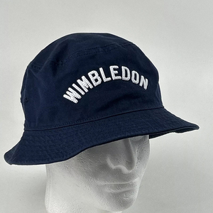 Wimbledon Cartoon Embroidered Adjustable Waterproof Cotton Bucket <b>Hat</b> <b>Navy</b> Blue Unisex Casual Adult Spring Summer Wear - Product Image 5