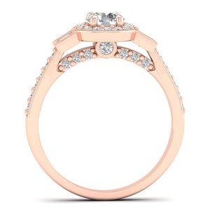 Anillo de compromiso REYES exquisito de plata de ley 925 con corte brillante redondo de moissanita de 0.87 quilates para mujer, joyería con certificado GRA - Product Image 4