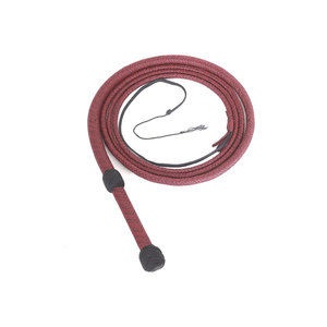 Fouet à manche en bois avec corde tressée, design enroulé, couleur marron - Product Image 5