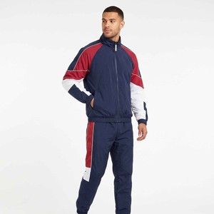 Custom Manufacturers Men's Nylon <b>Jacket</b> and Nylon Tracksuit Two Piece Reflective Stripe High Quality Windbreaker Sweatsuit - Product Image 2