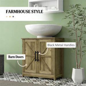 Muebles de Baño, Gabinete de Almacenamiento para Lavabo, Práctico Gabinete para Lavabo de Baño - Product Image 3