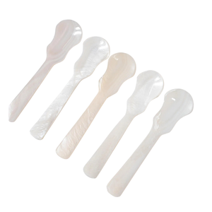 Elegant Custom Mother of Pearl Spoon Fish Flower Long Handle <b>Mirror</b> Polish Custom Logo Engraved Server Tool Storage - Product Image 2