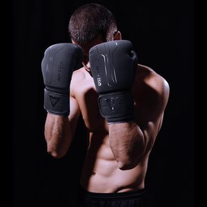 Mytra Fusion Black PU Leather 16oz Boxing Gloves Hand Grips Breathable Heavy <b>Bag</b> Training MMA Martial Arts Muay Thai Kick Boxing - Product Image 2