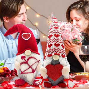 2 Pezzi Gnomo Cupido Rosso Illuminato, Decorazione per la Casa per San Valentino, Elfo Tomte Scandinavo, Elfo di Peluche Svedese dal Design Nordico - Product Image 5
