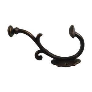 Antique Rustic Modern Cast Iron Heavy-Duty Space-Saving Vintage <b>Hook</b> High Quality Double Towel <b>Snap</b> Hanger Wall Mount Black Coat - Product Image 5