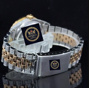 นาฬิกาข้อมือ Imperial Jewels รุ่นใหม่ ดีไซน์หรูหรา สองสี ประดับเพชรโมอิสซาไนต์เต็มหน้าปัด สายสแตนเลสสตีล ขนาด 42 มม. กันน้ำได้ 10 บาร์ - Product Image 3