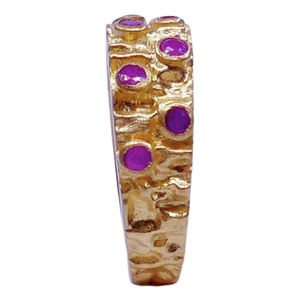 Wedding Wear 925 Sterling Silver Gold Plated Jewelry Ruby Gemstone Women Wear Classic <b>Couple</b> <b>Ring</b> - Product Image 4