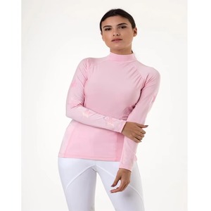 เสื้อเบสเลเยอร์สำหรับขี่ม้าผู้หญิงสีชมพูแขนยาวพิมพ์ลายม้า รับผลิตตามสั่ง ขายส่ง - Product Image 2