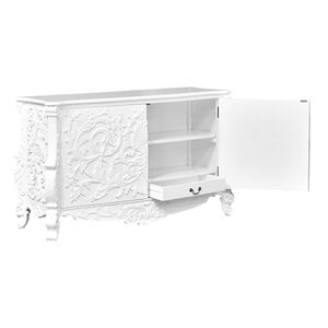 Meuble de rangement Alesha en teck massif de haute qualité, couleur blanche, pour usage intérieur. - Product Image 5