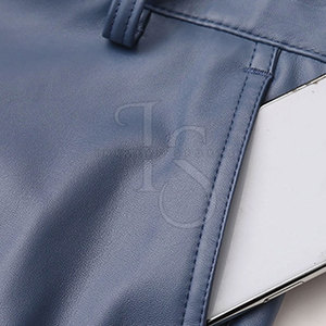 OEM Service Wholesale Custom Design Men <b>Leather</b> <b>Shorts</b> Breathable Plain Dyed New Arrival Private Label Casual Mid Waist - Product Image 3