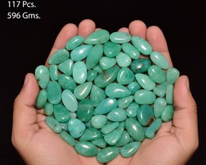 Lote de Cabujones de Crisoprasa Verde Mixta, Piedras Preciosas Verdes Naturales Pulimentadas, Piedras Sueltas al por Mayor para Fabricación de Joyería - Product Image 3