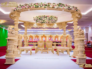 Mariage indien du Sud or blanc Bollywood Mandap Maharani mariage indien Bollywood Mandap or blanc Jodha Akbar mariage Mandap - Product Image 4