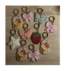 Low MOQ Keychain Fine Bead Keyrings for Car Carry Promotional Keychains Colorful Beaded <b>Key</b> Ring Wholesale <b>Custom</b> Make - Product Image 1