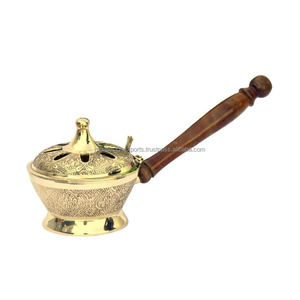 Quemador de incienso de latón de primavera indio ecológico Dhoop Dani decoración del hogar - Product Image 2