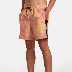 Shorts de sport légers en coton pour hommes, tie-dye personnalisé, avec bandes latérales délavées, taille élastique avec cordon, design unique, prix équitable - Product Image 5