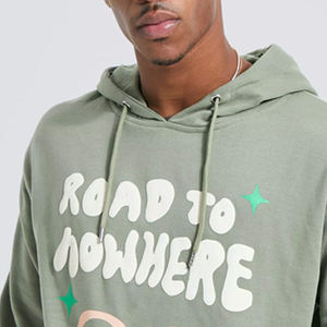 Nouveau design streetwear unisexe en molleton 100% coton, sweats à capuche surdimensionnés avec impression en relief, vente en gros, faible MOQ pour la vente en ligne - Product Image 4