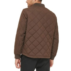 Design Your Own Logo Coated Solid Canvas Winter Men's Hooded Zipper Lightweight Eco-Friendly Waterproof <b>Quilted</b> Jacket OEM - Product Image 2
