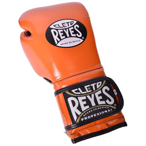 Guantes de Boxeo Cleto Reyes de Cuero Naranja con Cierre de Cordones, Equipo de Entrenamiento Profesional para Adultos, Hechos en México - Product Image 4