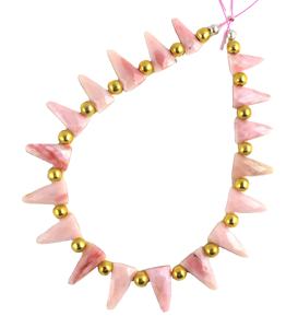 Cuentas de piedras preciosas Briolette de ópalo Rosa Natural con forma de triángulo facetado de la mejor calidad de grado AAA, venta al por mayor para la fabricación de joyas - Product Image 2