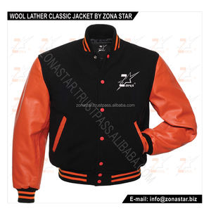 Chaqueta de béisbol de cuero vintage unisex, ropa de calle fina de invierno con bordado, diseño privado, abrigos informales Letterman Bomber - Product Image 4