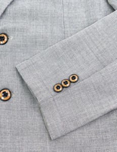Blazer pour homme de style britannique à simple boutonnage, col cranté, coupe classique, tissu en polyester respirant, couleur beige - Product Image 6