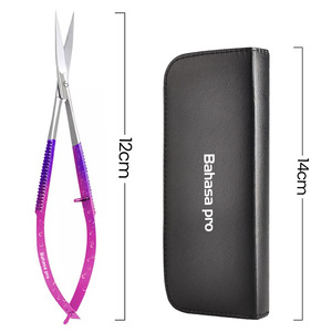Professional Wholesale Manicure Spring <b>Scissors</b> Multi Function Curved & Straight Blade brow Trimmer <b>Scissor</b> by Bahasa Pro - Product Image 3