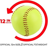 Balle à Softball d'entraînement, de sport, avec Logo personnalisé imprimé, taille officielle et poids, pour jeux, pratique et entraînement