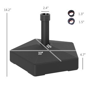 Base per Ombrellone da Esterno Rinforzata 33 libbre, Riempibile con 42 libbre di Acqua, per Raggi di 2.5m, 3.5m, 2m - Product Image 3
